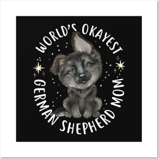 World's Okayest Black German Shepherd Mom Posters and Art